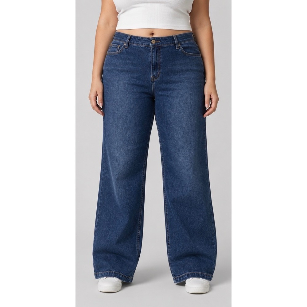 Vintage Levis Womens Flare Leg Blue Denim Jeans Zipper Back Pockets 44W 31L Y2K